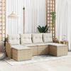 vidaXL Conjunto de sof&aacute; de jard&iacute;n con coj&iacute;n 6 pcs Beige Polirat&aacute;n