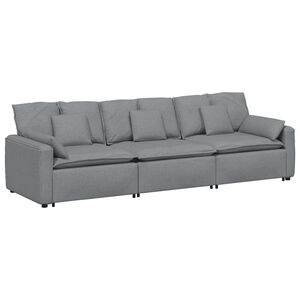 vidaXL Sof&aacute; modular con cojines, gris claro