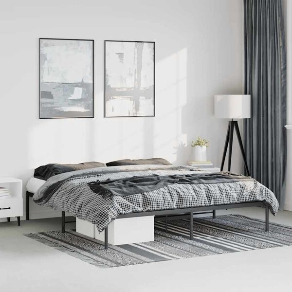 vidaXL Estructura de cama de metal negro 183x213 cm