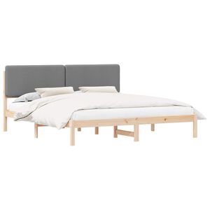 vidaXL Estructura de Cama con Cabecera Tapizada Gris Claro
