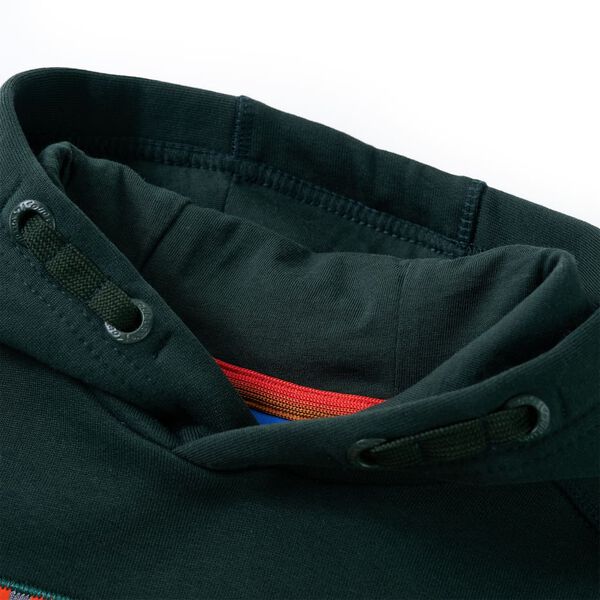 Sudadera infantil con capucha verde oscuro 104