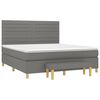 vidaXL Cama box spring con colch&oacute;n tela gris oscuro 160x200 cm