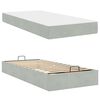 vidaXL Estructura de cama con colch&oacute;n 2 pcs Gris claro Terciopelo