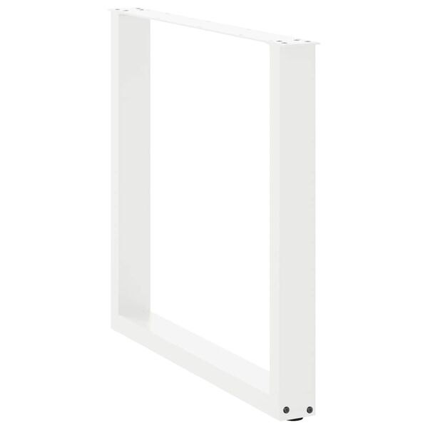 vidaXL Patas para mesa de comedor en forma de U (2 unidades), color blanco, 80 x (72-73) cm, acero