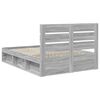vidaXL Estructura de cama con cabecera Gris Sonoma 150 x 200 cm
