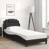 vidaXL Estructura de cama Viana sin colch&oacute;n cuero sint&eacute;tico negro 90x190 cm