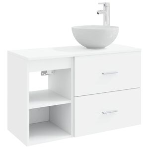 vidaXL Juego de muebles de ba&ntilde;o 2 pcs Blanco Madera de ingenier&iacute;a