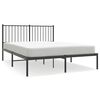vidaXL Estructura cama sin colch&oacute;n con cabecero metal negro 135x190 cm