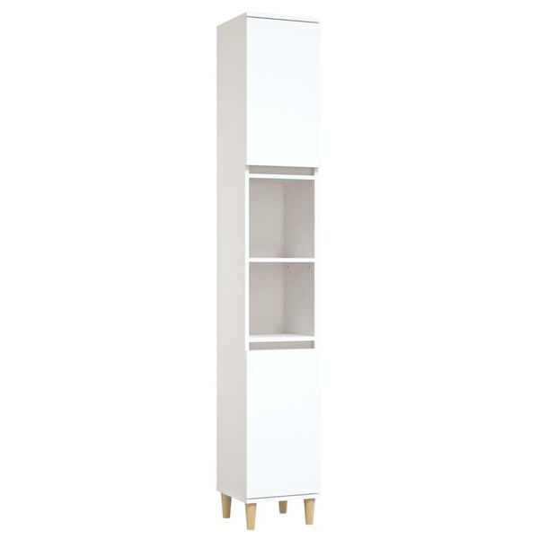 vidaXL Armario de baño madera contrachapada blanco 30x30x190 cm
