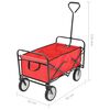 vidaXL Carrito de mano plegable de acero color rojo