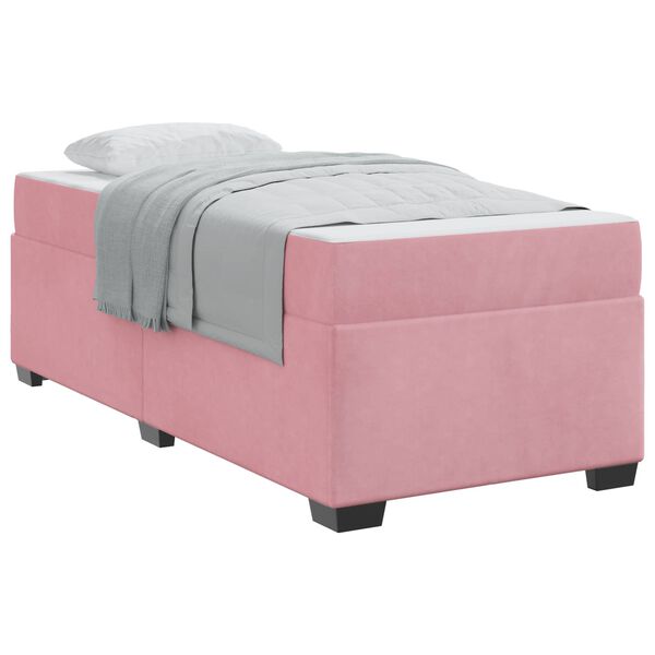 vidaXL Estructura de cama con colch&oacute;n Rosa 90 x 190 cm tela