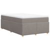 vidaXL Cama box spring con colch&oacute;n tela gris taupe 120x190 cm