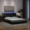 vidaXL Estructura de cama con LED sin colch&oacute;n Hvar tela negro 160x200 cm