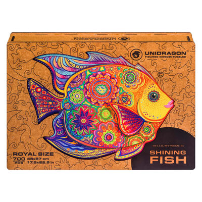UNIDRAGON Rompecabezas Shining Fish 700 piezas madera tamaño real