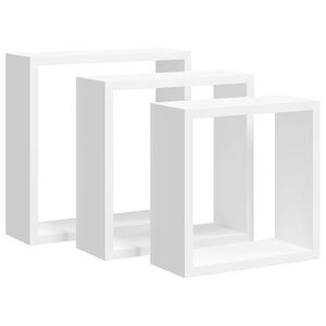 vidaXL Estantes cubo de pared 3 unidades MDF blanco