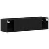 vidaXL Mueble de TV de madera de roble negro 120x30x30,5 cm