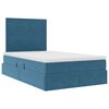 vidaXL Cama con almacenamiento y LED Azul Oscuro 120 x 200 cm