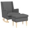 vidaXL Sill&oacute;n con Pouf 2 uds. Gris oscuro Tela