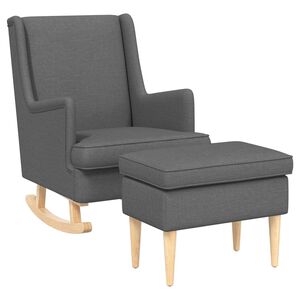 vidaXL Sill&oacute;n con Pouf 2 uds. Gris oscuro Tela