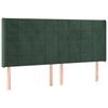 vidaXL Cabecero con LED de terciopelo verde oscuro 163x16x118/128 cm