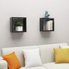 vidaXL Estantes cubo de pared 2 unidades negro brillo 30x15x30 cm