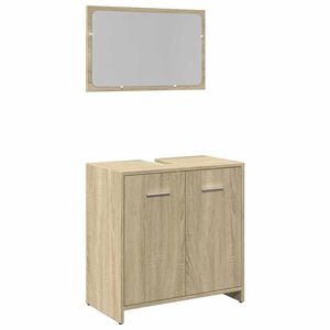 vidaXL Set de muebles de ba&ntilde;o 2 pzas madera contrachapada roble Sonoma