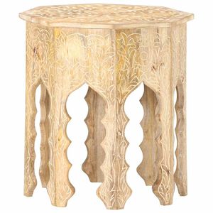 vidaXL Mesa auxiliar de madera maciza de mango &Oslash;48 cm