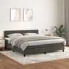 vidaXL Cama box spring con colch&oacute;n terciopelo gris oscuro 160x200 cm