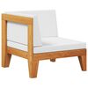 vidaXL Sof&aacute; de esquina seccional y cojines blanco crema madera acacia