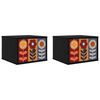vidaXL Mesita de noche de pared ESSEN 2 uds. Roble Negro