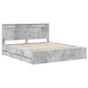 vidaXL Estructura de cama Gris Concreto 180 x 200 cm Madera Ingenieril