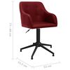 vidaXL Silla de comedor giratoria tela rojo vino tinto
