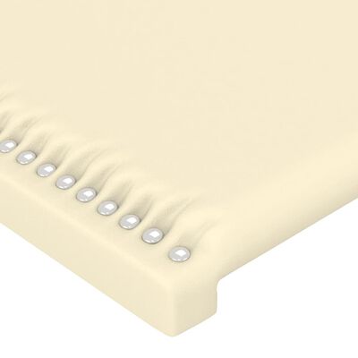 vidaXL Estructura de cama con cabecero cuero sintético crema 180x200cm