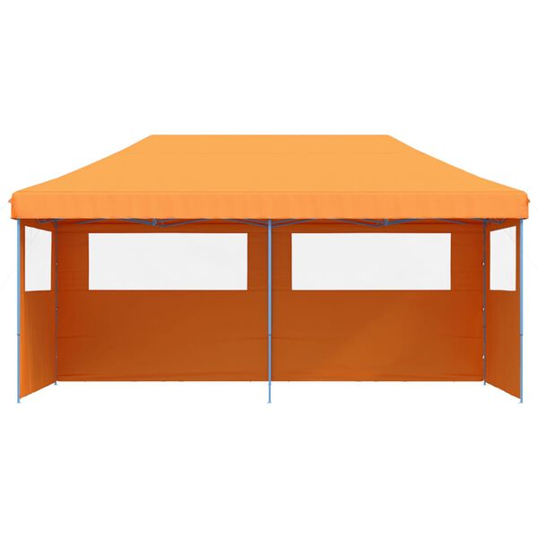 vidaXL Tienda de fiesta plegable Pop-Up 3 paredes laterales naranja