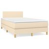 vidaXL Cama box spring con colch&oacute;n tela color crema 120x190 cm