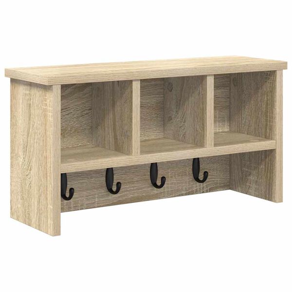 vidaXL Perchero de pared con estante Roble Sonoma 50 x 16 x 26 cm