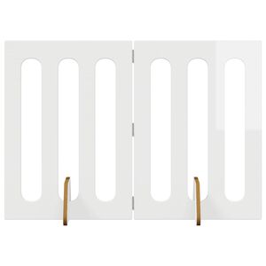 vidaXL Valla plegable para mascotas 2 uds. Blanco Brillante