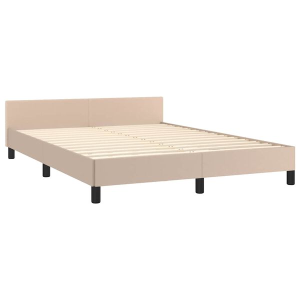 vidaXL Estructura de cama con cabecero sin colchón capuchino 140x200cm