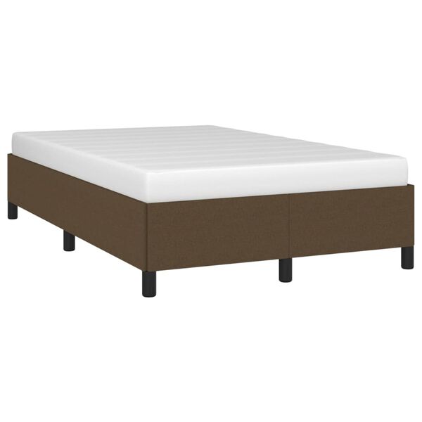 vidaXL Estructura de cama sin colchón tela marrón oscuro 120x190 cm