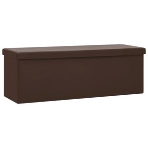 vidaXL Banco con almacenaje plegable marr&oacute;n PVC
