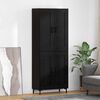 vidaXL Aparador alto 2 pcs Roble Negro Madera de ingenier&iacute;a