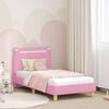 vidaXL Cama para niños con cabecero con cabecera Rosa 80 x 160 cm tela