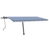 vidaXL Toldo de pie retr&aacute;ctil manual azul y blanco 500x350 cm
