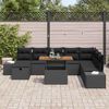 vidaXL Conjunto de sof&aacute; de jard&iacute;n 9 pcs Negro Polirat&aacute;n
