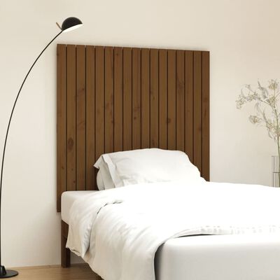 vidaXL Cabecero de cama de pared madera pino marrón miel 108x3x110 cm