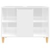 vidaXL Armario de lavabo madera contrachapada blanco brillo 80x33x60cm