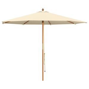 vidaXL Sombrilla de jard&iacute;n &Oslash; 300 x 248 cm Madera de Eucalipto Maciza