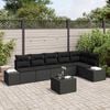 vidaXL Conjunto de sofá de jardín 7 pcs Negro ratán sintético