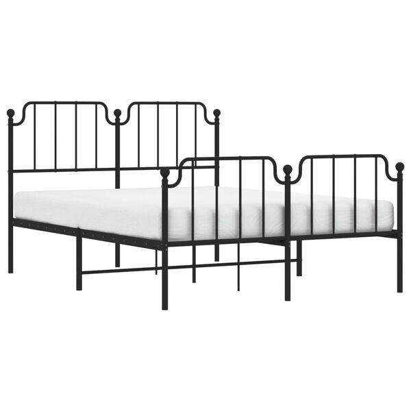 vidaXL Estructura cama sin colchón con estribo metal negro 140x190 cm