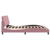 vidaXL Estructura de cama sin colch&oacute;n terciopelo rosa 180x200 cm